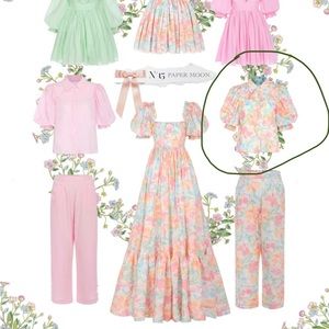 Selkie the city blouse grapefruit floral M